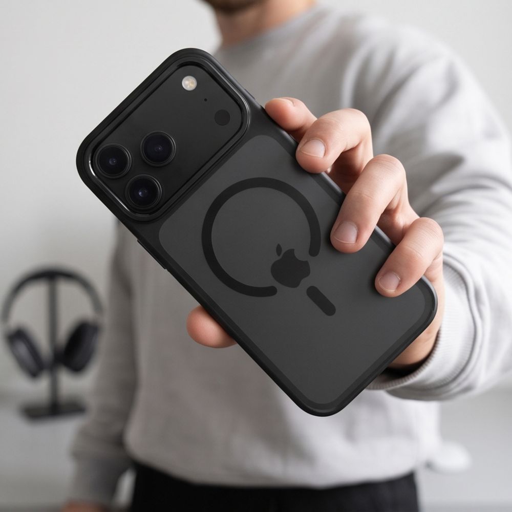 Tech-Protect iPhone 18 Pro Max / iPhone 17 Pro Max - Σκληρή Θήκη με Πλαίσιο Σιλικόνης και Stand MagSafe - Magstand CC - Matte Black