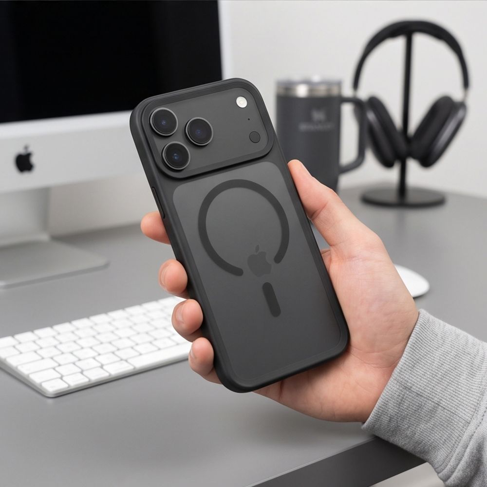 Tech-Protect iPhone 18 Pro Max / iPhone 17 Pro Max - Σκληρή Θήκη με Πλαίσιο Σιλικόνης MagSafe - MagMat CC - Matte Black