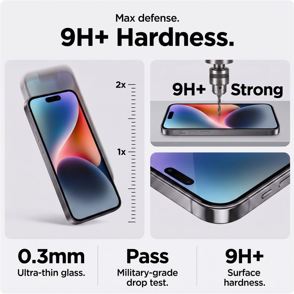 Tech-Protect iPhone 18 Pro Max - Σετ με 2 Full Screen Αντιχαρακτικά Γυαλιά Οθόνης - Glass Spy Plus - Privacy