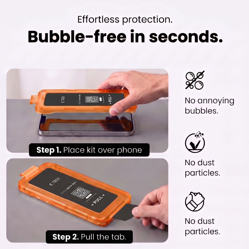 Tech-Protect iPhone 18 Pro - Σετ με 2 Full Screen Privacy Αντιχαρακτικά Γυαλιά Οθόνης με Οδηγό Τοποθέτησης - Quick Set Spy Plus - Privacy