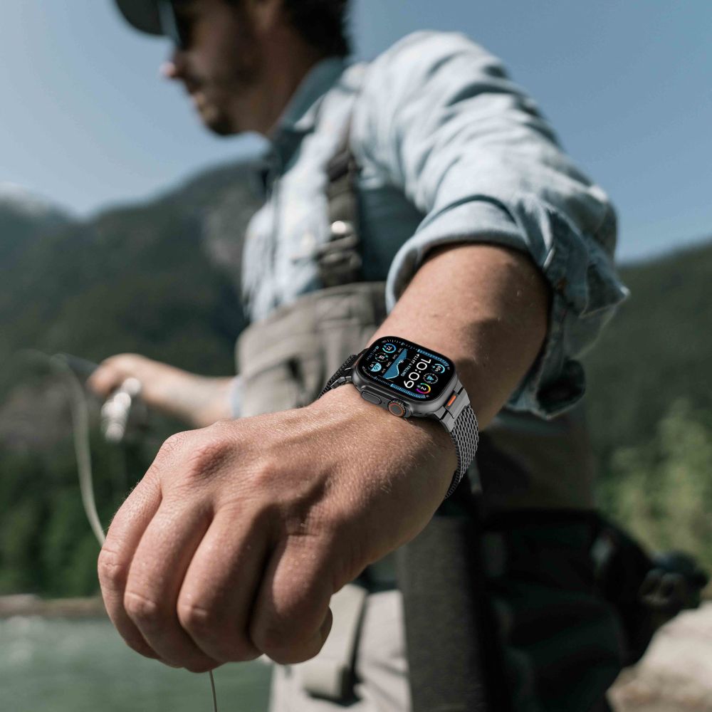 Tech - Protect Λουράκι Apple Watch 8/9/10/11 - SE (1/2/3) - Ultra (1/2/3) – 44/45/46/49mm από Ανοξείδωτο Ατσάλι - Milano Vanguard - Black