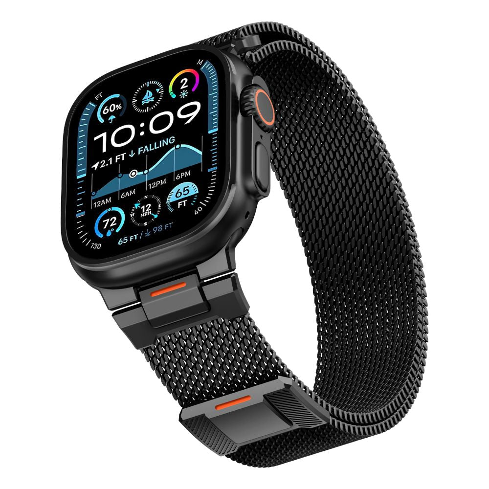 Tech - Protect Λουράκι Apple Watch 8/9/10/11 - SE (1/2/3) - Ultra (1/2/3) – 44/45/46/49mm από Ανοξείδωτο Ατσάλι - Milano Vanguard - Black