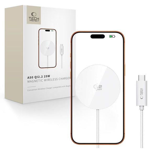 Tech - Protect Μαγνητικός Ασύρματος Φορτιστής MagSafe 25W QI2.2 - A50 - White