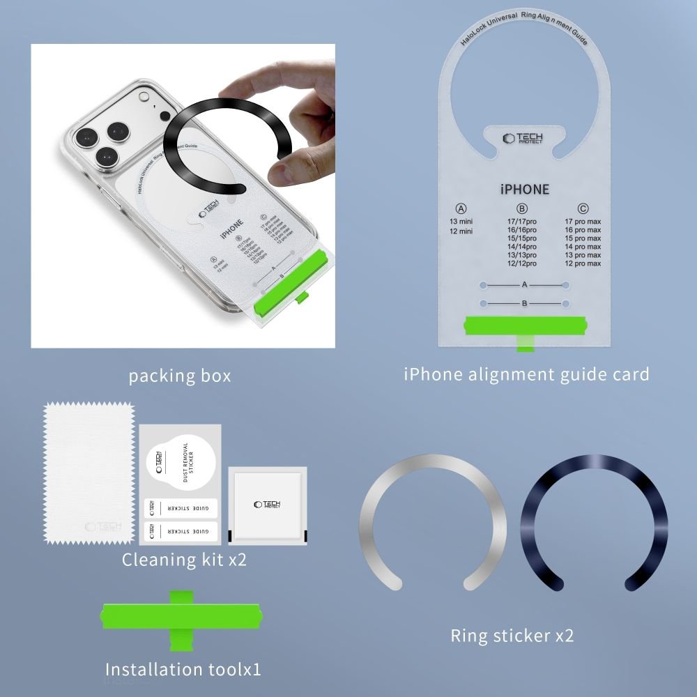 Tech - Protect Μαγνητικός Δακτύλιος MagSafe - MMP - 210 - 2 Τεμάχια - Deep Blue / Silver