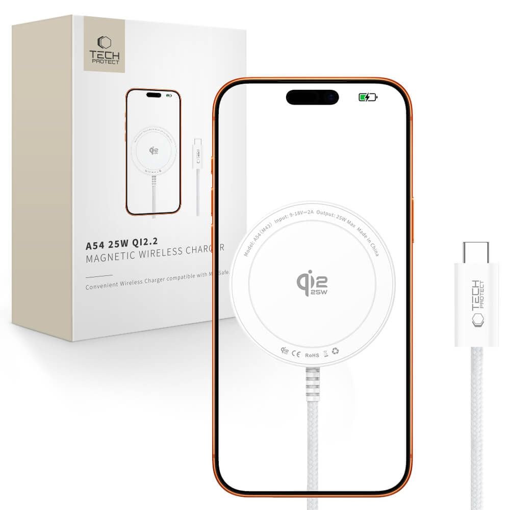 Tech-Protect MagSafe Ασύρματος Φορτιστής Qi2.2 25W - A54 - White