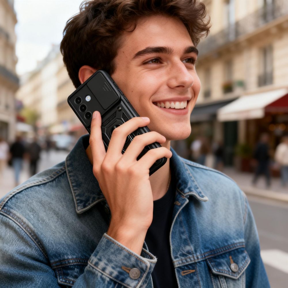 Tech - Protect Samsung Galaxy A27 5G Σκληρή Θήκη με Πλαίσιο Σιλικόνης και Δαχτυλίδι Συγκράτησης - Camshield Pro - Black