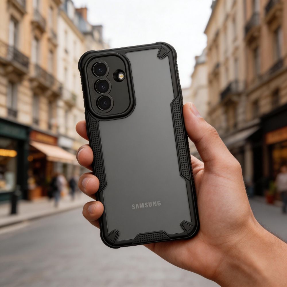Tech - Protect Samsung Galaxy A37 5G - Σκληρή Θήκη με Πλαίσιο Σιλικόνης - Rugged Shield - Matte Black