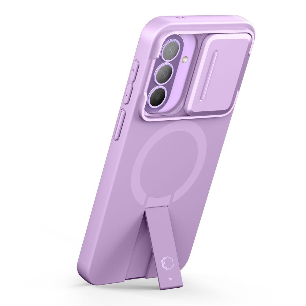 Tech - Protect Samsung Galaxy A57 5G - Σκληρή Θήκη με Ανοιγόμενο Κάλυμμα Κάμερας και Stand - Kevlar Aura MagSafe - Violet