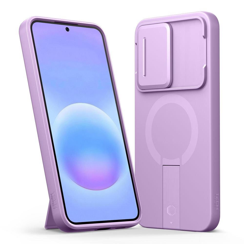 Tech - Protect Samsung Galaxy A57 5G - Σκληρή Θήκη με Ανοιγόμενο Κάλυμμα Κάμερας και Stand - Kevlar Aura MagSafe - Violet