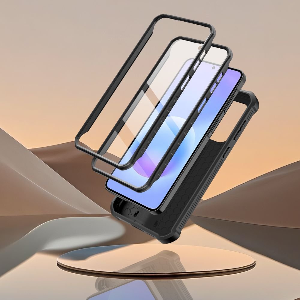 Tech - Protect Samsung Galaxy A57 5G - Θήκη 360 Full Body με Προστασία για την Οθόνη και την Κάμερα και Stand - Kevlar Cam+ 2 - Set - Black
