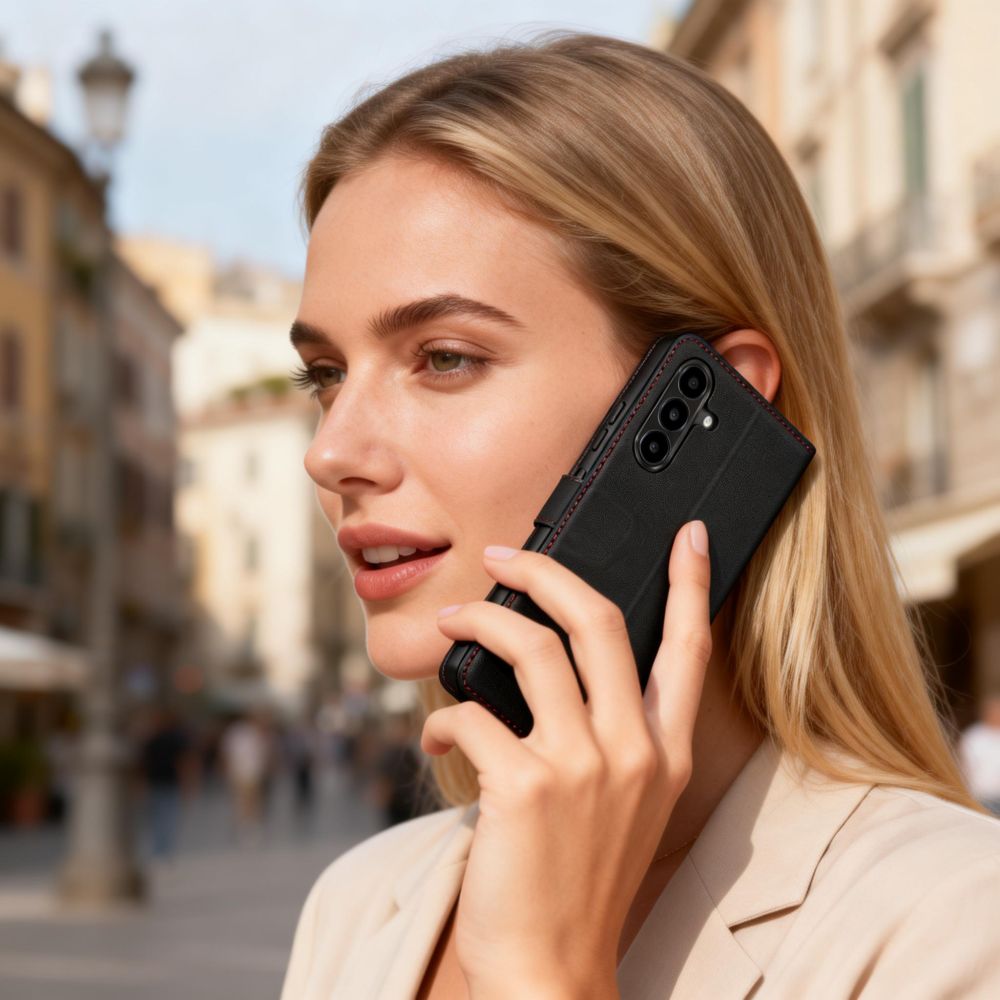 Tech - Protect Samsung Galaxy A57 5G - Θήκη Πορτοφόλι Stand από Δερματίνη - Wallet - Black / Red