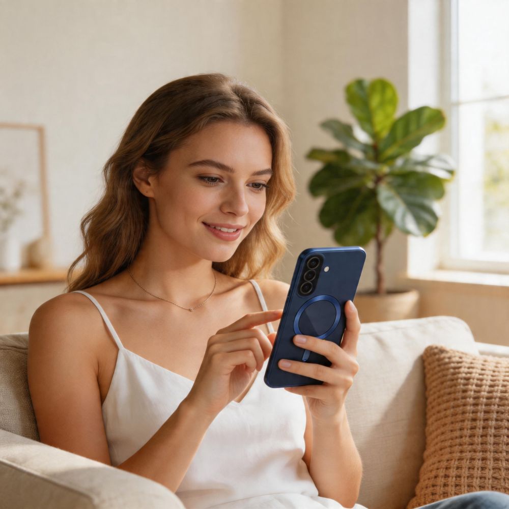 Tech - Protect Samsung Galaxy A57 5G - Θήκη Σιλικόνης TPU με MagSafe - MagFlex - Clear / Navy Blue