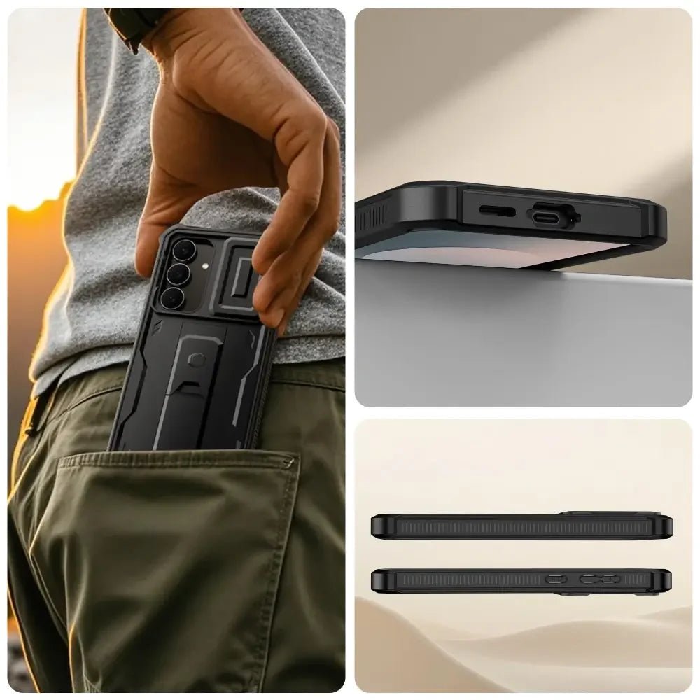 Tech - Protect Samsung Galaxy S25 FE - Kevlar Cam+ - Θήκη με Προστασία για την Οθόνη και την Κάμερα και Stand - Black