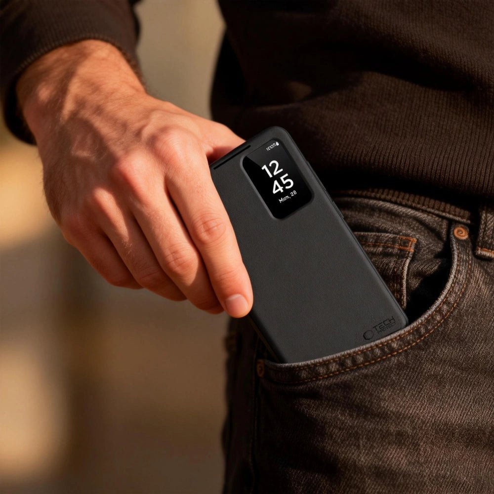 Tech - Protect Samsung Galaxy S26 Plus - Θήκη Βιβλίο με Θέση για 1 Κάρτα - Smart Wallet - Matte Black