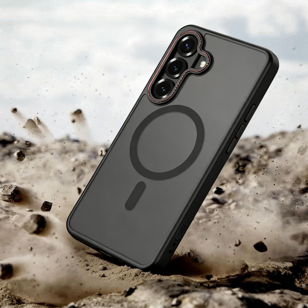 Tech - Protect Samsung Galaxy S26 Plus - Σκληρή Θήκη με Πλαίσιο Σιλικόνης - MagCam MagSafe - Matte Black / Red
