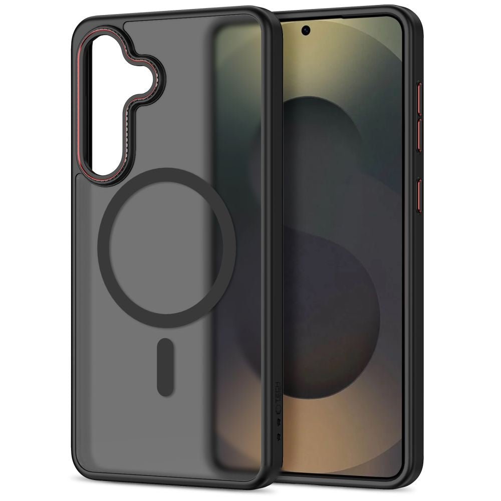 Tech - Protect Samsung Galaxy S26 Plus - Σκληρή Θήκη με Πλαίσιο Σιλικόνης - MagCam MagSafe - Matte Black / Red