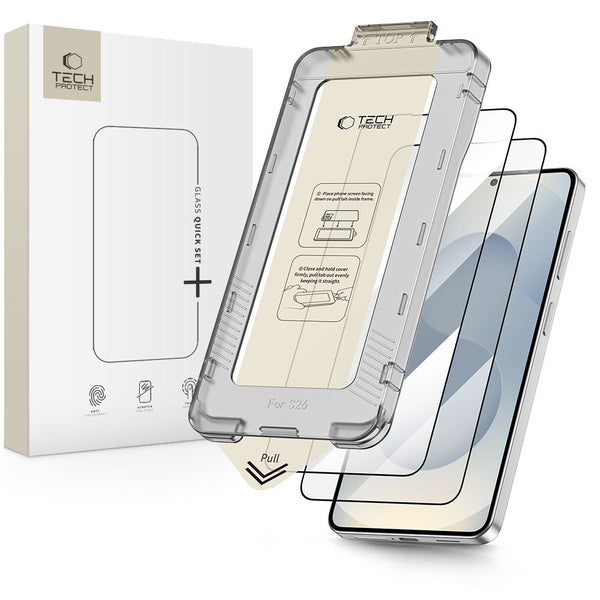 Tech - Protect Samsung Galaxy S26 - Σετ με 2 Full Screen Αντιχαρακτικά Γυαλιά Οθόνης με Οδηγό Τοποθέτησης - Quick Set+ - Black