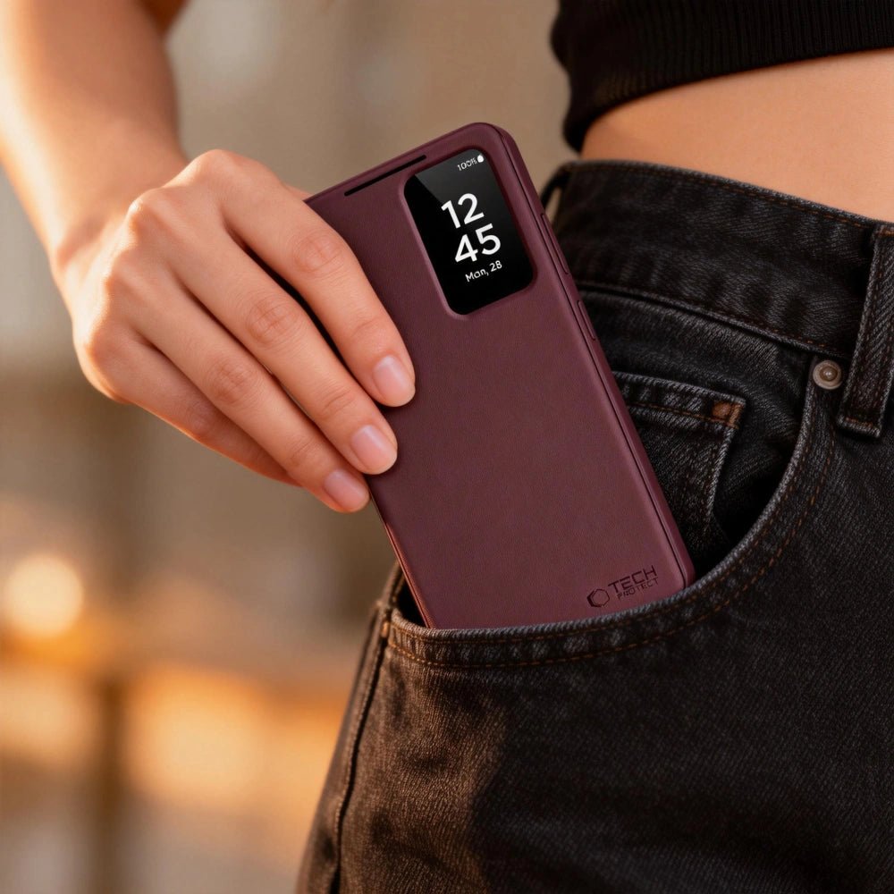 Tech - Protect Samsung Galaxy S26 Ultra - Θήκη Βιβλίο με Θέση για 1 Κάρτα - Smart Wallet - Mulberry