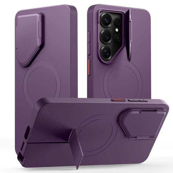 Tech - Protect Samsung Galaxy S26 Ultra - Σκληρή Θήκη με Ανοιγόμενο Κάλυμμα Κάμερας και Stand - Kevlar Aura MagSafe - Violet