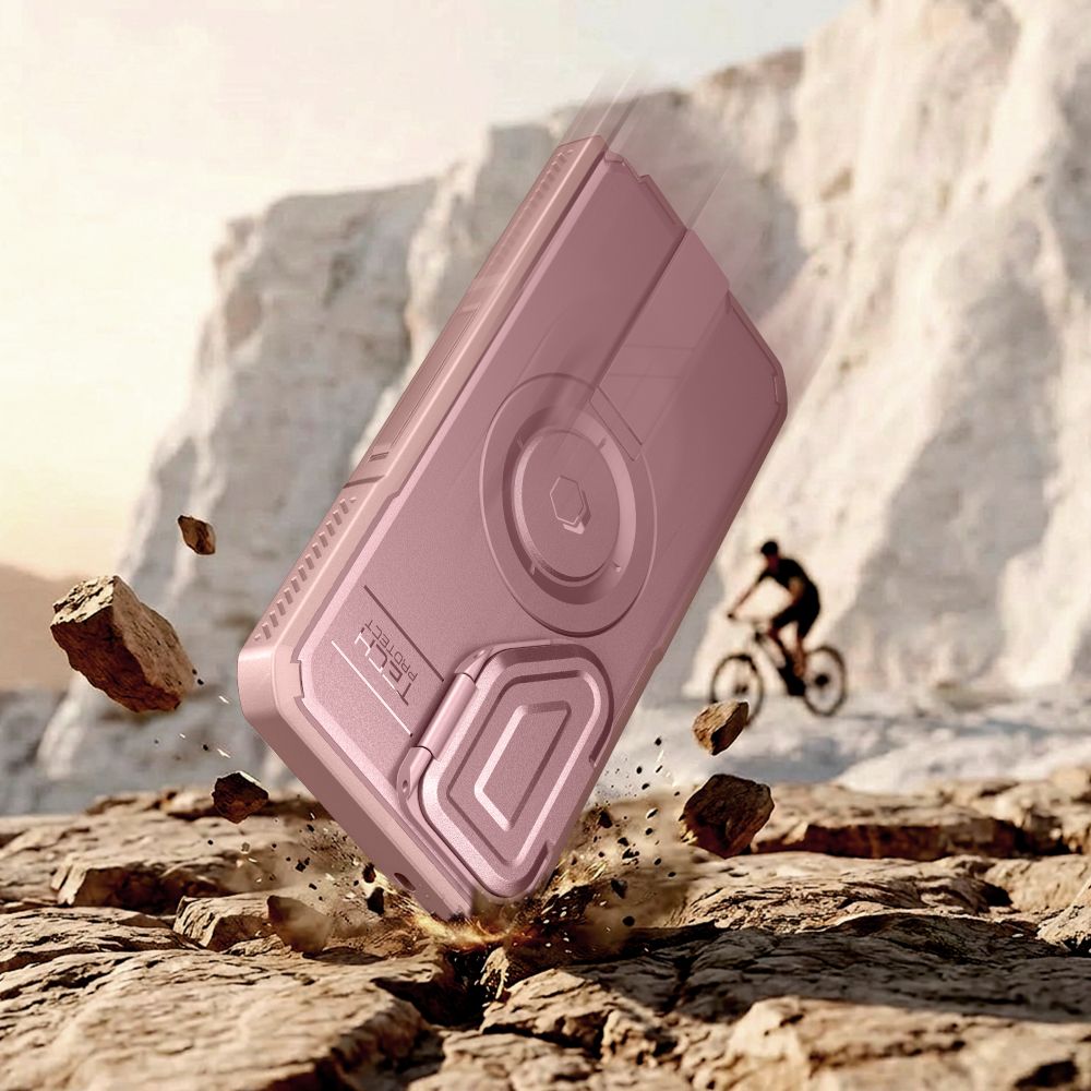 Tech - Protect Samsung Galaxy S26 Ultra - Θήκη 360 Full Body με Προστασία για την Οθόνη και την Κάμερα και Stand - Kevlar MagSafe 2 - Set - Pink