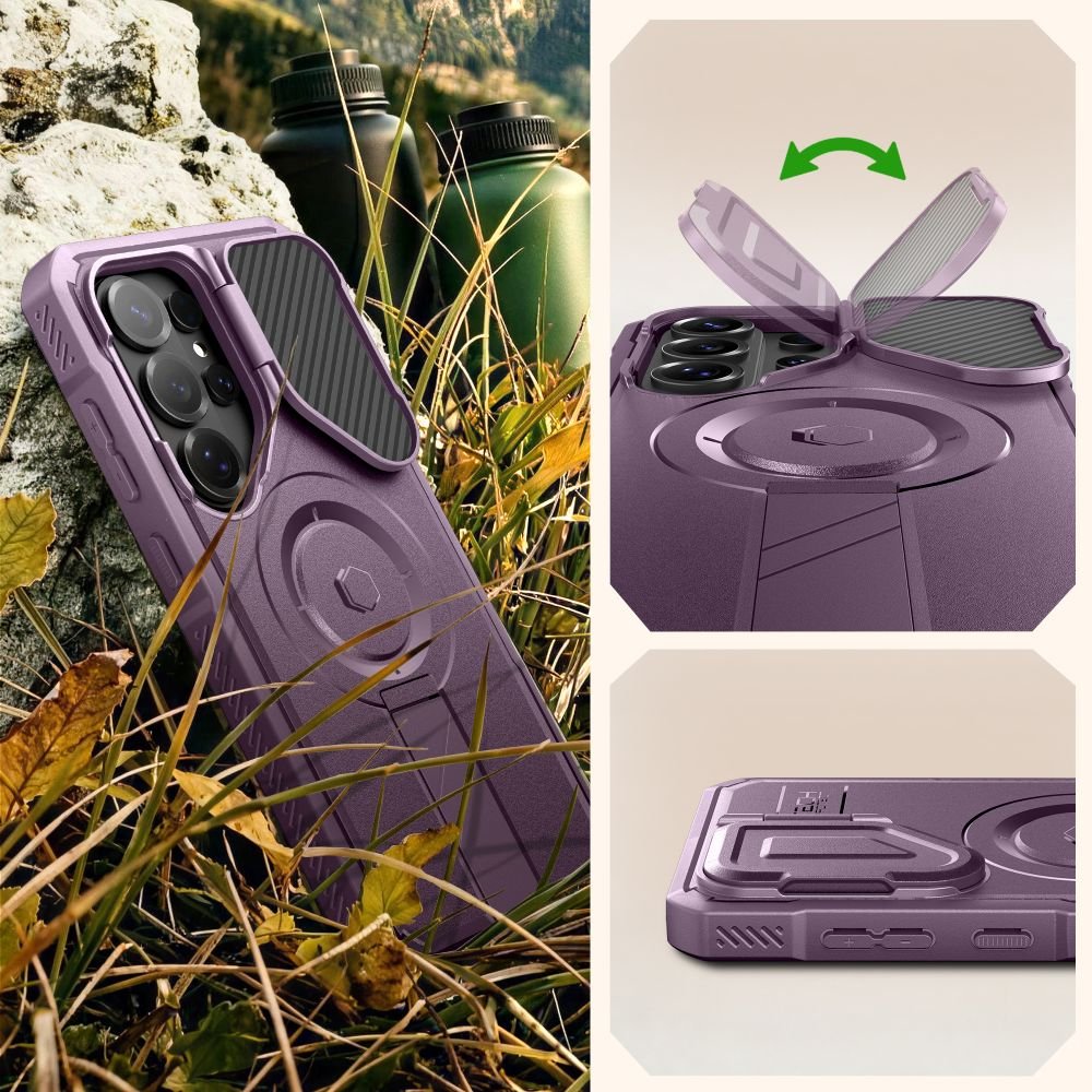 Tech - Protect Samsung Galaxy S26 Ultra - Θήκη 360 Full Body με Προστασία για την Οθόνη και την Κάμερα και Stand - Kevlar MagSafe 2 - Set - Violet