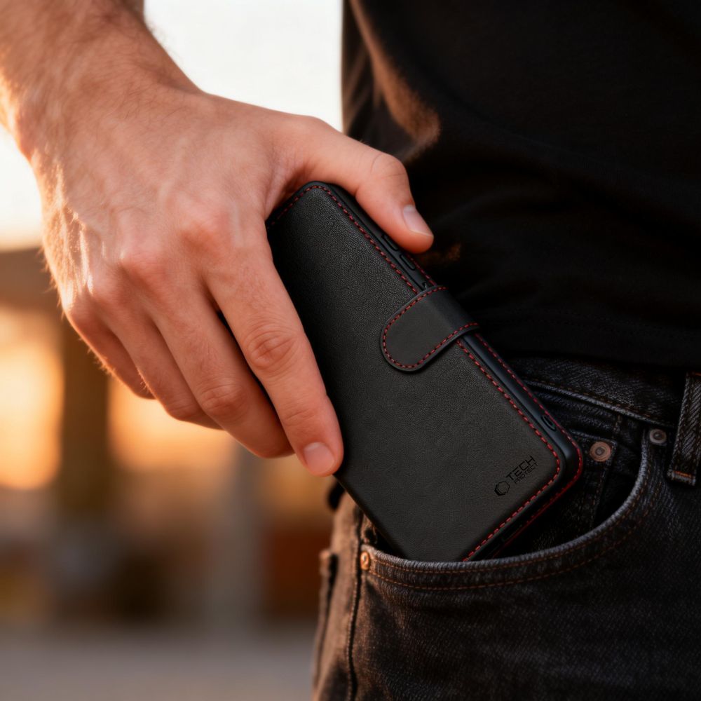 Tech - Protect Samsung Galaxy S26 Ultra - Θήκη Πορτοφόλι Stand από Δερματίνη - Wallet - Black / Red