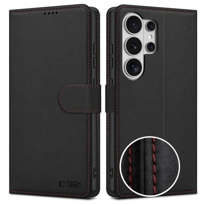 Tech - Protect Samsung Galaxy S26 Ultra - Θήκη Πορτοφόλι Stand από Δερματίνη - Wallet - Black / Red