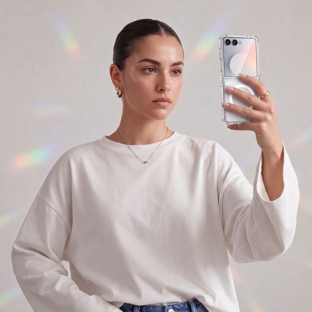 Tech-Protect Samsung Galaxy Z Flip8 - Σκληρή Θήκη με Πλαίσιο Σιλικόνης - Flexair Hybrid MagSafe- Clear