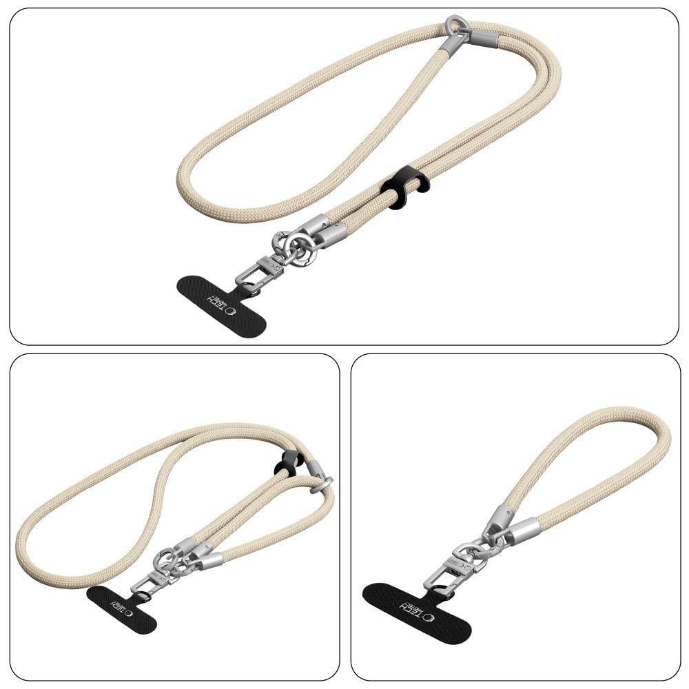 Tech-Protect Universal Λουράκι για Θήκη Κινητού - C10S Rope CrossBody / Wrist Strap - Desert Beige / Titanium