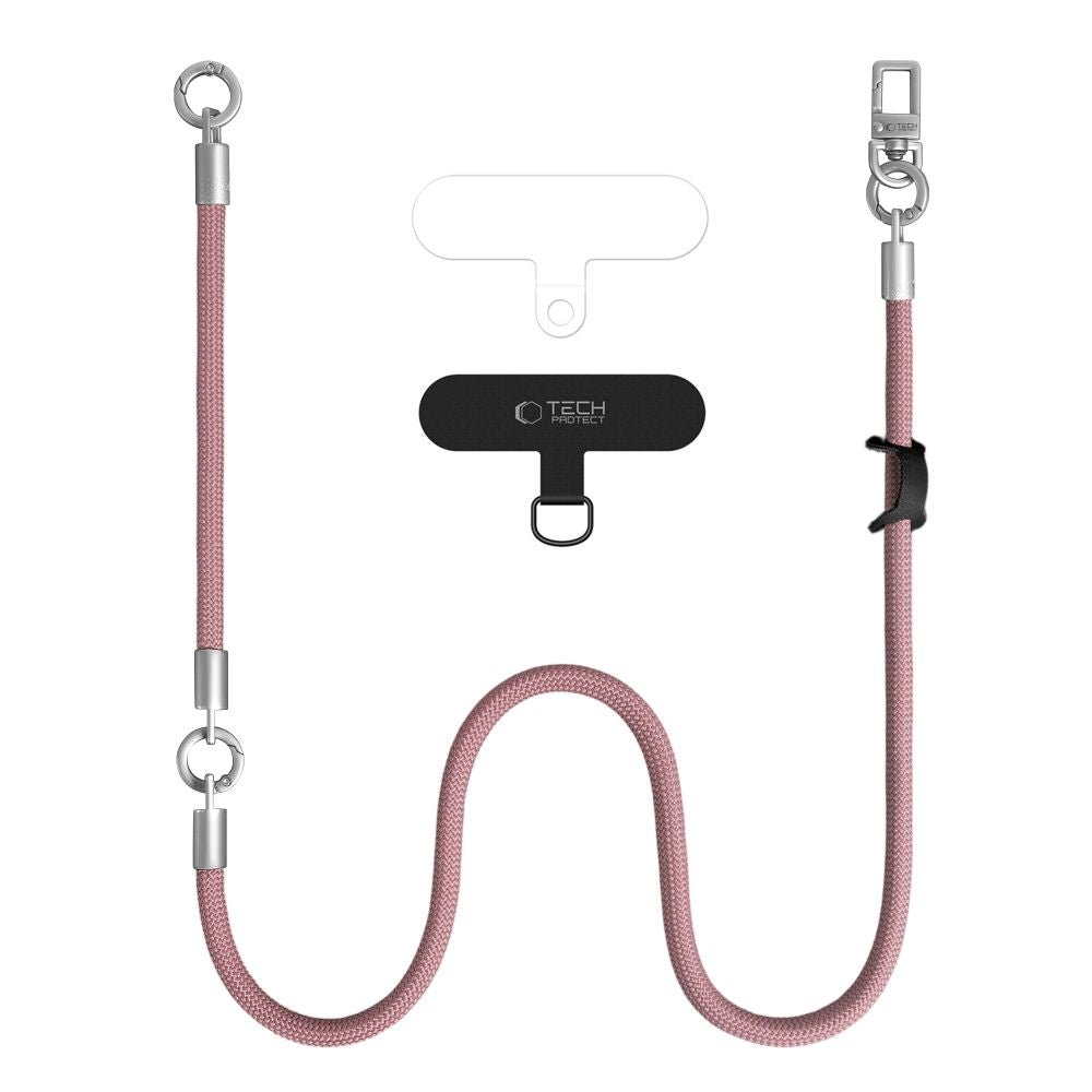 Tech-Protect Universal Λουράκι για Θήκη Κινητού - C10S Rope CrossBody / Wrist Strap - Dusty Rose / Titanium