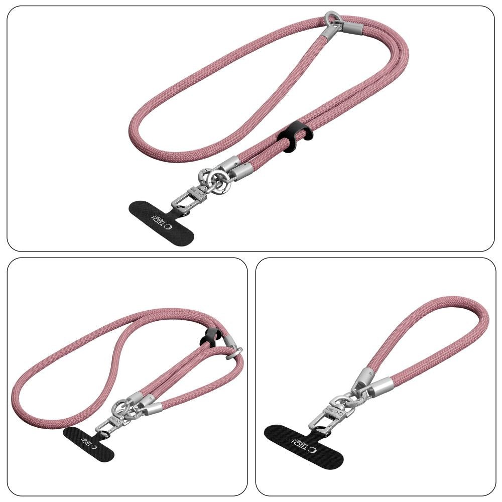 Tech-Protect Universal Λουράκι για Θήκη Κινητού - C10S Rope CrossBody / Wrist Strap - Dusty Rose / Titanium