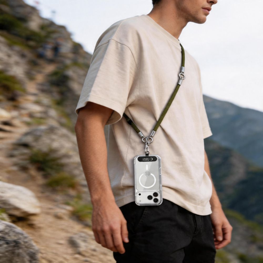Tech - Protect Universal Λουράκι για Θήκη Κινητού - C10S Rope CrossBody / Wrist Strap - Olive Green / Titanium