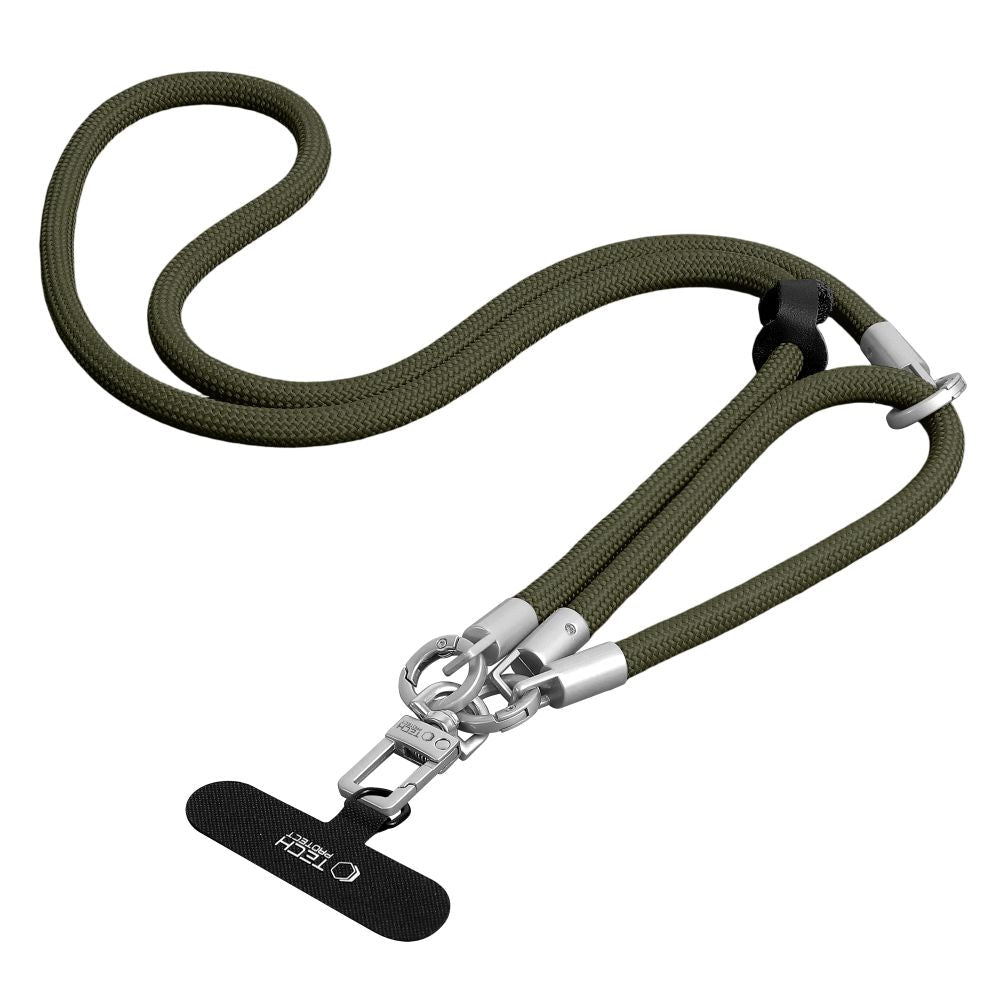 Tech - Protect Universal Λουράκι για Θήκη Κινητού - C10S Rope CrossBody / Wrist Strap - Olive Green / Titanium