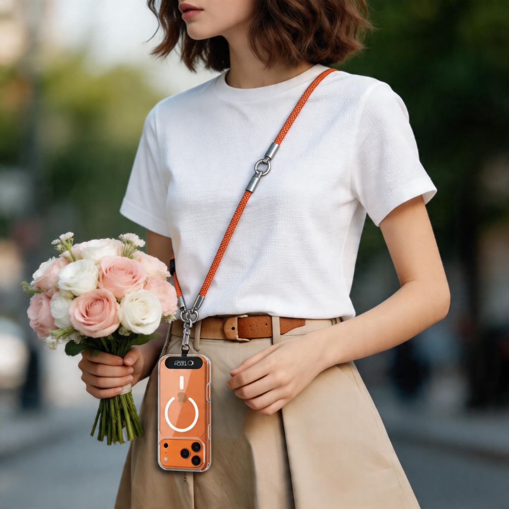 Tech - Protect Universal Λουράκι για Θήκη Κινητού - C10S Rope CrossBody / Wrist Strap - Orange / Titanium