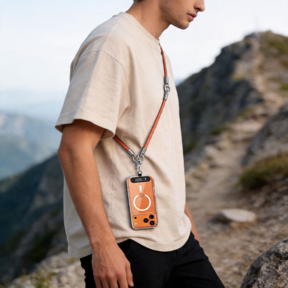 Tech - Protect Universal Λουράκι για Θήκη Κινητού - C10S Rope CrossBody / Wrist Strap - Orange / Titanium