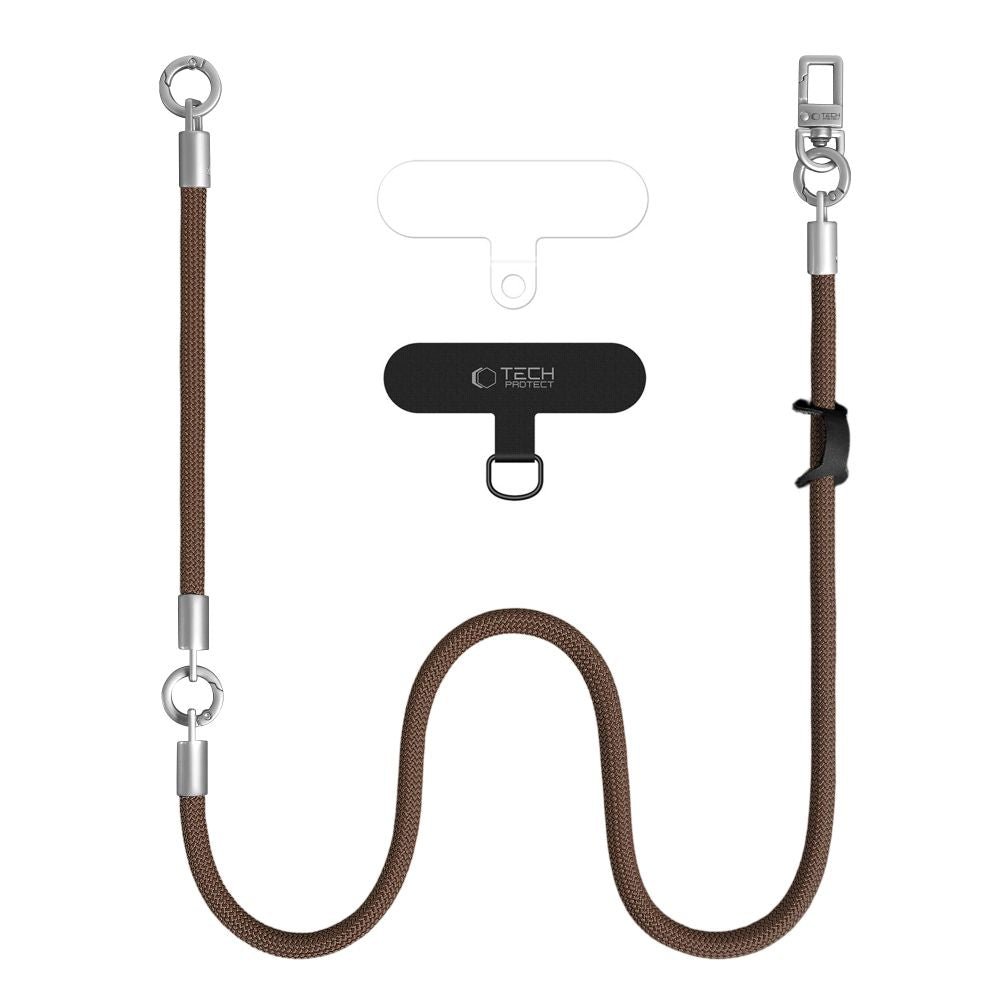 Tech-Protect Universal Λουράκι για Θήκη Κινητού - C10S Rope CrossBody / Wrist Strap - Walnut Brown / Titanium