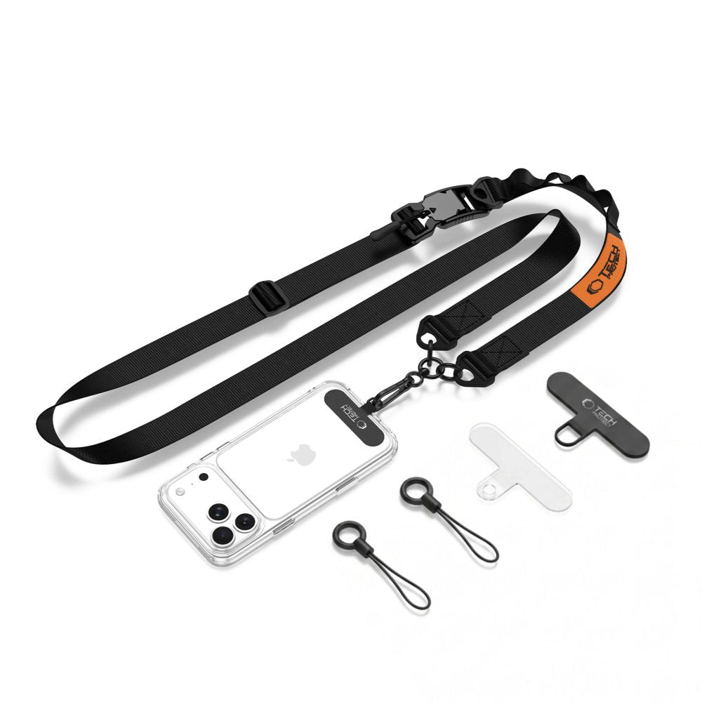 Tech-Protect Universal Λουράκι για Θήκη Κινητού - C9S Rope Crossbody - Black / Orange