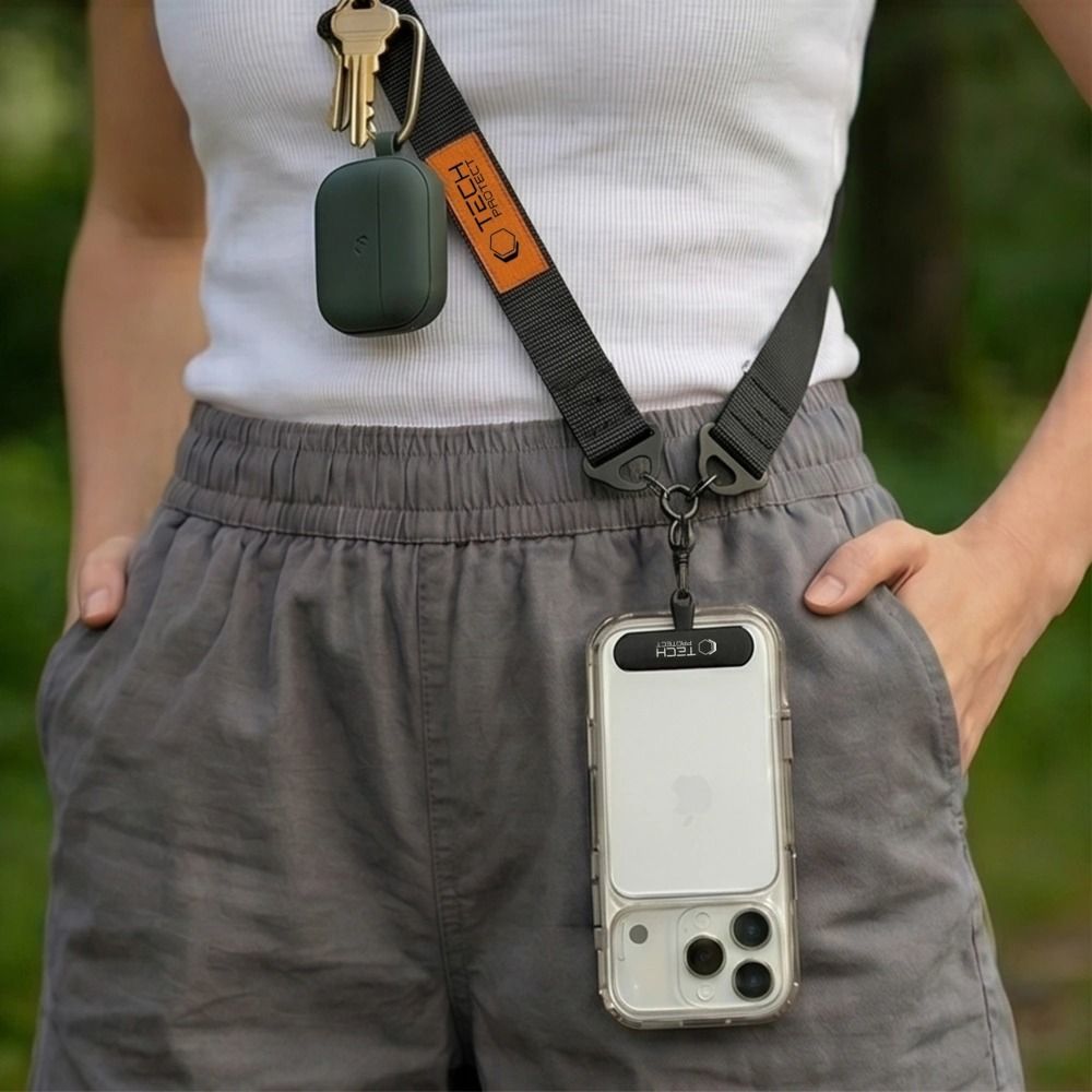 Tech-Protect Universal Λουράκι για Θήκη Κινητού - C9S Rope Crossbody - Black / Orange