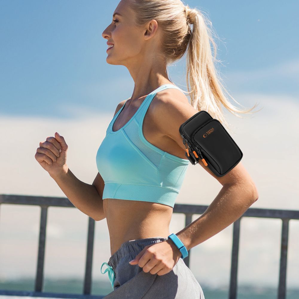 Tech - Protect Universal Sport Armband - M7 - 33 x 12.4 x 3 cm - Black / Orange