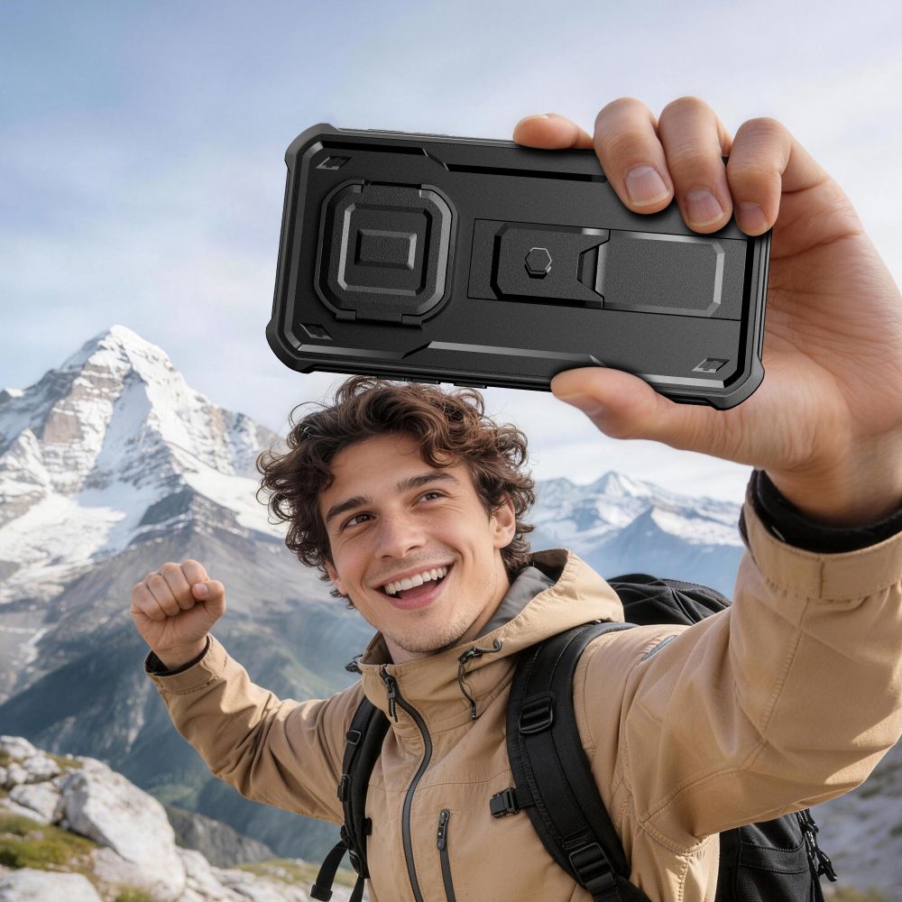 Tech - Protect Xiaomi Redmi Note 15 Pro 5G - Θήκη 360 Full Body με Προστασία για την Οθόνη και την Κάμερα και Stand - Kevlar Cam+ 2 - Set - Black