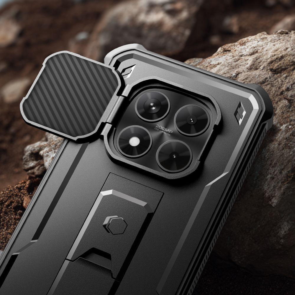 Tech - Protect Xiaomi Redmi Note 15 Pro 5G - Θήκη 360 Full Body με Προστασία για την Οθόνη και την Κάμερα και Stand - Kevlar Cam+ 2 - Set - Black
