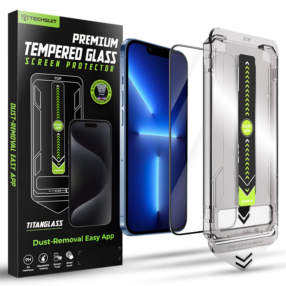 Techsuit iPhone 13 Pro Max / 14 Plus - Full Screen Αντιχαρακτικό Γυαλί Οθόνης - TitanGlass FullCover - Black