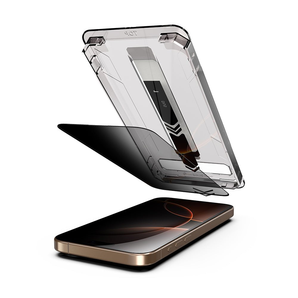 Techsuit iPhone 15 Pro Max - Σετ με 2 Full Screen Αντιχαρακτικά Γυαλιά Οθόνης - TitanGlass FullCover - Privacy