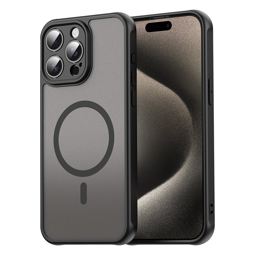 Techsuit iPhone 15 Pro - Σκληρή Θήκη με Πλαίσιο Σιλικόνης και MagSafe - HaloFrost II MagSafe - Black