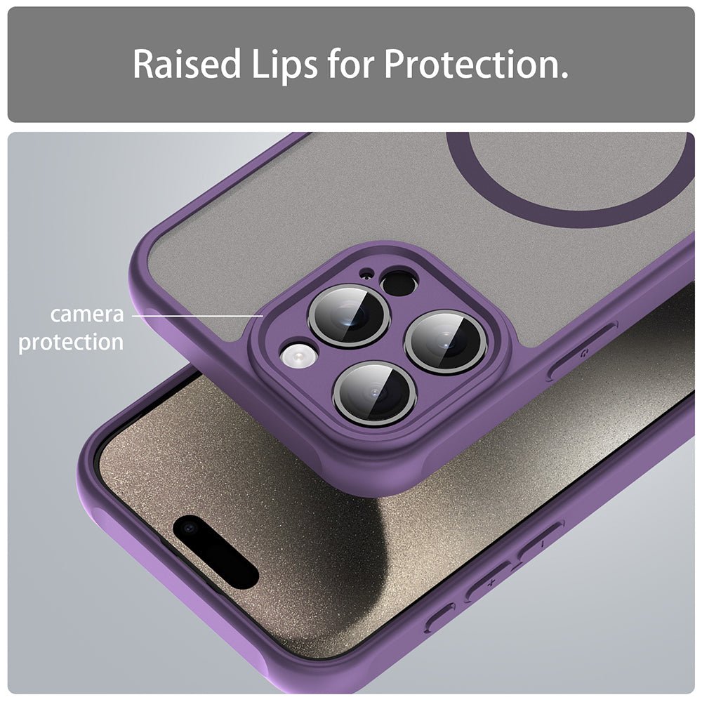 Techsuit iPhone 15 Pro - Σκληρή Θήκη με Πλαίσιο Σιλικόνης και MagSafe - HaloFrost II MagSafe - Purple
