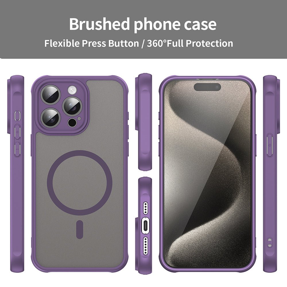 Techsuit iPhone 15 Pro - Σκληρή Θήκη με Πλαίσιο Σιλικόνης και MagSafe - HaloFrost II MagSafe - Purple