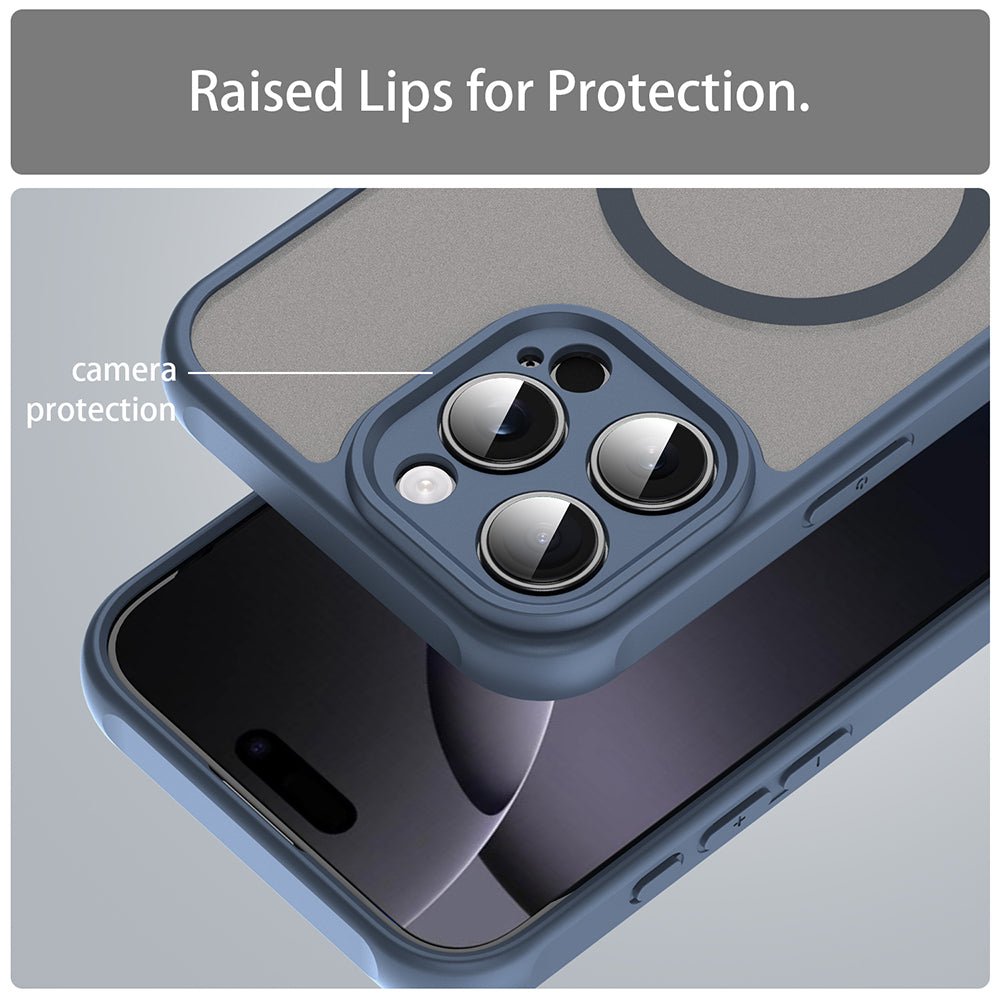 Techsuit iPhone 16 Pro Max - Σκληρή Θήκη με Πλαίσιο Σιλικόνης και MagSafe - HaloFrost II MagSafe - Navy Blue