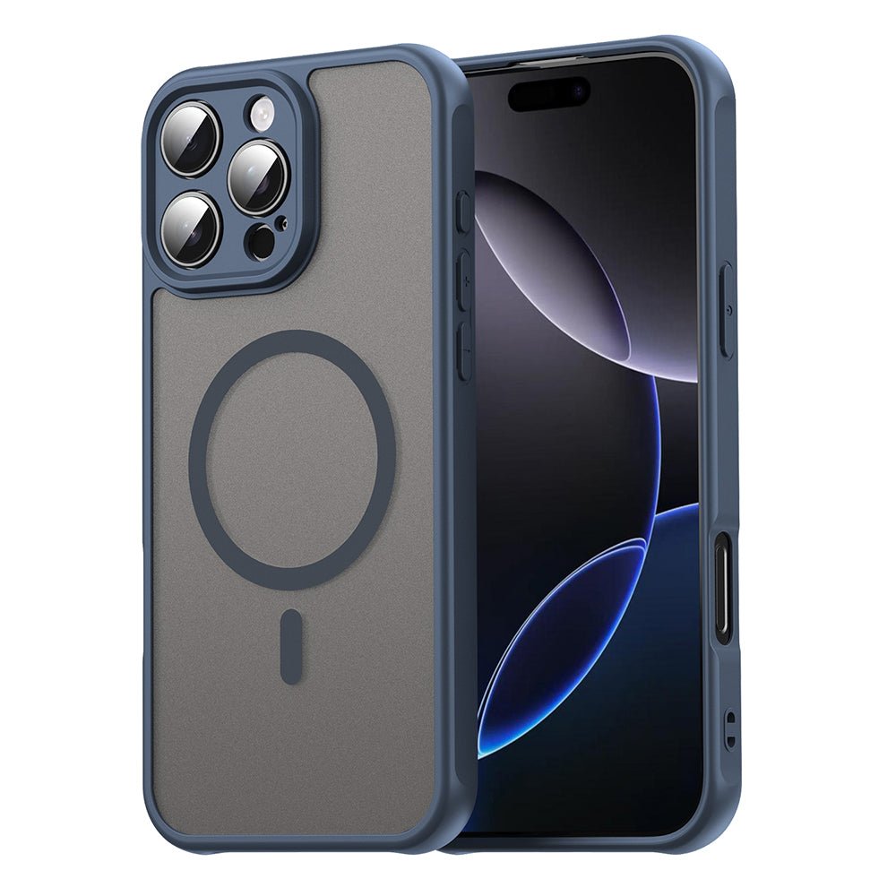 Techsuit iPhone 16 Pro Max - Σκληρή Θήκη με Πλαίσιο Σιλικόνης και MagSafe - HaloFrost II MagSafe - Navy Blue