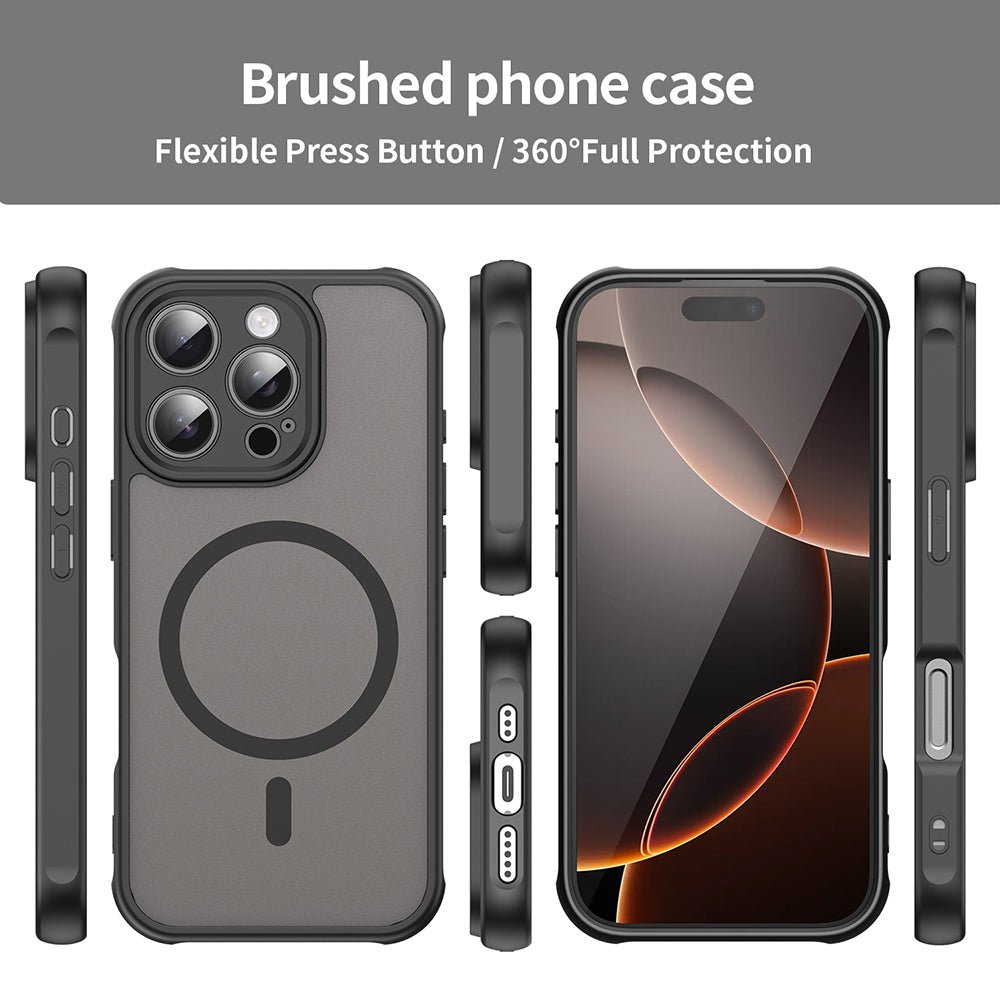 Techsuit iPhone 16 Pro - Σκληρή Θήκη με Πλαίσιο Σιλικόνης και MagSafe - HaloFrost II MagSafe - Black