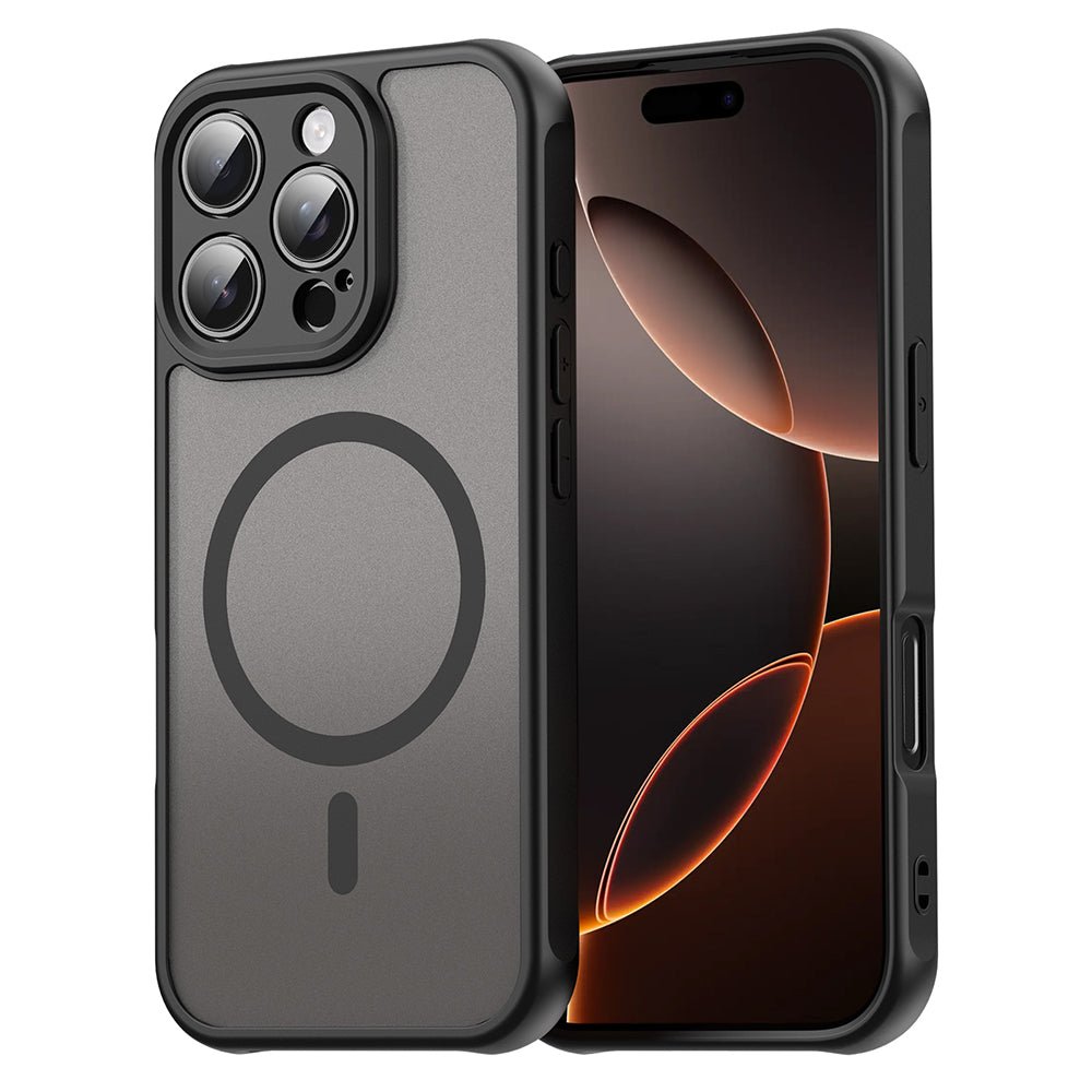 Techsuit iPhone 16 Pro - Σκληρή Θήκη με Πλαίσιο Σιλικόνης και MagSafe - HaloFrost II MagSafe - Black